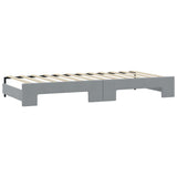 Daybed with Trundle&Drawers without Mattress Light Grey 90x190 cm Single 3197709