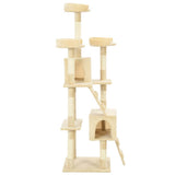 Cat Tree with Sisal Scratching Posts 170 cm Beige 170614