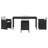 Garden Dining Set 5 pcs Black Poly Rattan 3380591