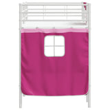 Kids'Loft Bed Frame with Curtains White and Pink 90 x 190 cm 42020824
