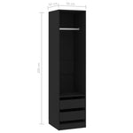 Wardrobe with Drawers Black 50x50x200 cm Engineered Wood 800613