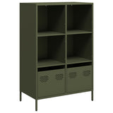 Highboard Olive Green 68x39x103.5 cm Steel 851386