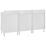 Commercial Work Table Cabinet 180x60x96 cm Stainless Steel 3058268