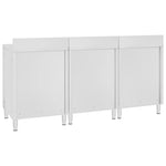 ZNTS Commercial Work Table Cabinet 180x60x96 cm Stainless Steel 3058268