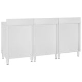 ZNTS Commercial Work Table Cabinet 180x60x96 cm Stainless Steel 3058268