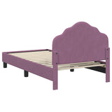 Children's Bed Frame with Headboard Purple 80 x 160 cm Velvet 42010940