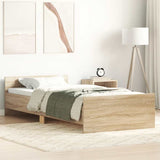 Bed Frame without Mattress Sonoma Oak 100x200 cm Engineered Wood 835934