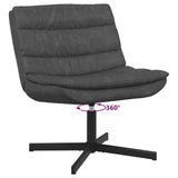 Swivel Chair Black 63 x 75 x 76 cm Antique PU 42007348