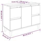 Sink Cabinet White 80x33x60 cm Engineered Wood 821268