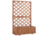 72.5 x 31.5 x 149.5 cm 45L Garden Wooden Pine Trough Planter with Topped Trellis Climbing Plants T3398P323916