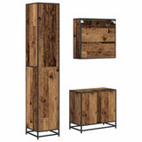 Bathroom Furniture Set with Door 3 pcs Old Wood Engineered Wood 3402360