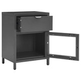 Nightstand Anthracite 40x30x54.5 cm Steel and Glass 336054