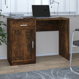 Desk with Drawer&Cabinet Smoked Oak 100x40x73 cm Engineered Wood 342656