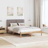 Bed Frame with Headboard Brown 135 x 190 cm Solid Pine Wood 878902