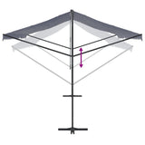 Free Standing Awning Blue and White 500x300 cm Fabric and Steel 368933