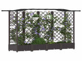 Raised Bed with Trellis and Roof Brown 203.5 x 40 x 125 cm PP 42032511