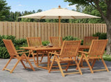 Outdoor Dining Set with Parasol 8 pcs Cream White and Natural 3438553