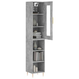 Highboard Concrete Grey 34.5x34x180 cm Engineered Wood 3199357