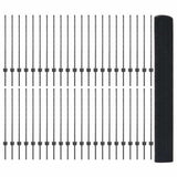 Welded Wire Fence with Post 100 x 1 m PVC-Coated Steel 3336663