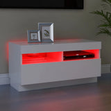 ZNTS TV Cabinet with LED Lights White 80x35x40 cm 804445