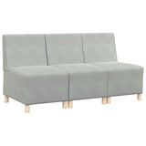 Modular Sofa Unit Armless 3 pcs Light Grey 55 x 74 x 82 cm 3399803