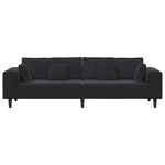 Velvet Sofa with Cushion Black 208 cm Velvet 3335158