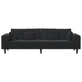Velvet Sofa with Cushion Black 208 cm Velvet 3335158