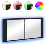 LED Mirror Cabinet Black Oak 100 x 12 x 45 cm Engineered Wood 875044
