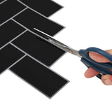 Herringbone Tile 10 pcs Black 30 x 30 cm Polyurethane and PET 42021283