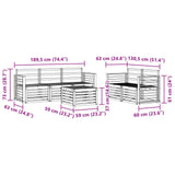 Sofa Sets 6 pcs Natural Solid Acacia Wood 3374379