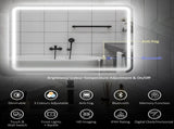 80 x 60 cm Bluetooth Bathroom Mirror - Silver-Tone T3398P343305