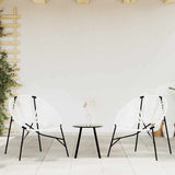 Garden Chair Set 3 pcs Black and White Poly Rattan 4009293