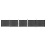 Fence Panel Set WPC 872x146 cm Grey 3070458