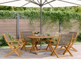 5 Piece Garden Dining Set Grey Polypropylene and Solid Wood 3281818