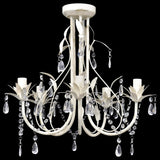 Crystal Pendant Ceiling Lamp Chandelier Elegant 5 Bulb Sockets 240687