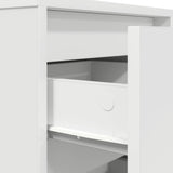 Bedside Cabinet with LED Lights White 38x34x65 cm 861301