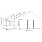 Gazebo with Roof White 8.92x5.88x3.75 m Polyethylene 3155496