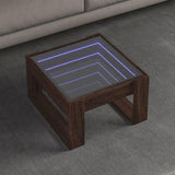 Coffee Table with Infinity LED Brown Oak 50x53x30 cm 847629