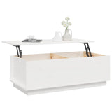 Coffee Table White 100x50x35 cm Solid Wood Pine 813421