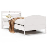 Bed Frame without Mattress White 75x190 cm Small Single Solid Wood Pine 3306991