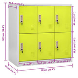 Locker Cabinet Light Grey and Green 90x45x92.5 cm Steel 336439