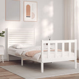 Bed Frame without Mattress White Small Single Solid Wood Pine 3193167