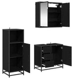 Bathroom Furniture Set 3 pcs Black Oak Engineered Wood 3402395