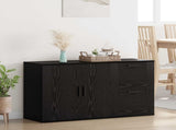 Sideboard Black Oak 100 x 33 x 59.5 cm Engineered Wood 881140
