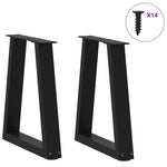 ZNTS Dining Table Legs V-Shape 2 pcs Black 38x cm Steel 4012544