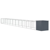 Dog House with Run Anthracite 110x1221x110 cm Galvanised Steel 3189083