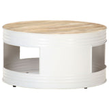 Coffee Table White 68x68x36 cm Solid Mango Wood 321932