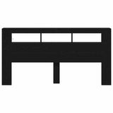 LED Headboard Black Oak 200 x 18.5 x 103.5 cm Engineered Wood 863116