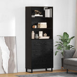 Highboard with Drawer 2 pcs Black Oak Engineered Wood 3416127