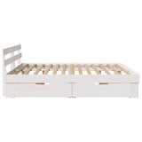 Bed Frame with Headboard White 180 x 200 cm Solid Pine Wood 3382266